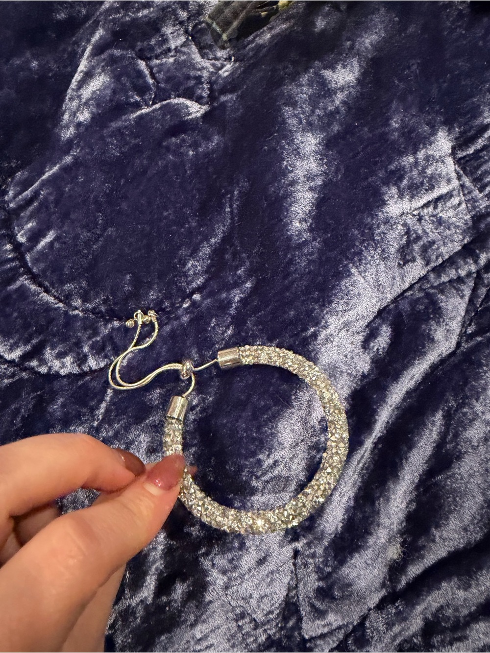 Crystal Pavé Hoop Bracelet in Silver